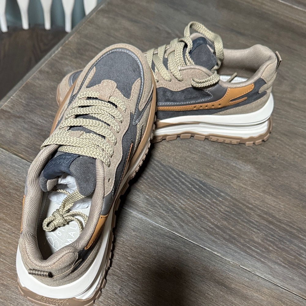 Blowfish Beige and Charcoal Sneakers